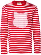 Maison Kitsuné Cat Face Silhouette Print T-shirt - Red