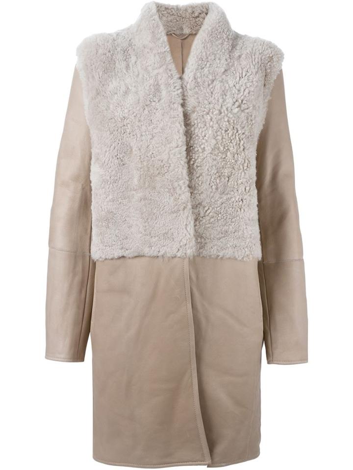 Liska Contrasting Panels Coat