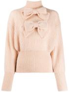 Zimmermann Bow Embroidered Knit Jumper - Pink