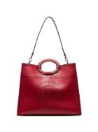 Fendi Red Runaway Perforated Logo Tote Bag