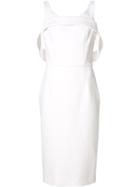 Christian Siriano Off-the-shoulder Midi Dress, Women's, Size: 6, White, Cotton/polyamide/spandex/elastane