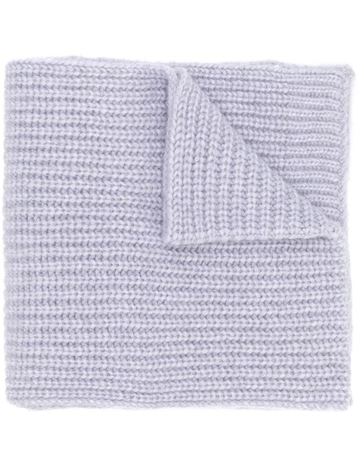 Closed Ribbed Knit Scarf - Pink & Purple