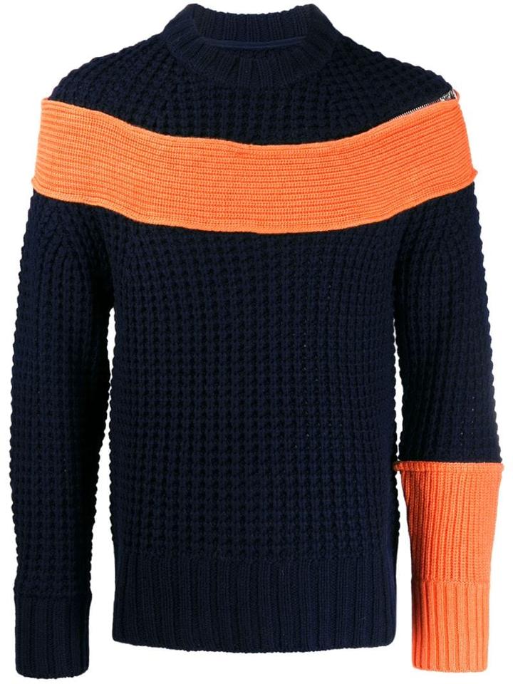 Sacai Two-tone Knitted Sweatshirt - Blue