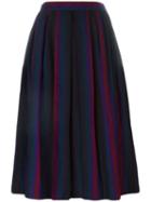 Yves Saint Laurent Vintage Striped Pleated Skirt