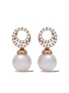 Yoko London 18kt Rose Gold Classic Akoya Pearl And Diamond Earrings -