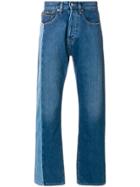 Calvin Klein Jeans Straight Leg Jeans With Contrasting Panel - Blue