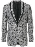 Billionaire Jacquard Button Blazer - Black