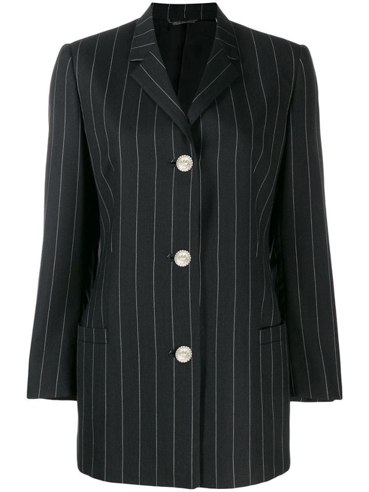 Versace Pre-owned 1990's Pinstripe Blazer - Black
