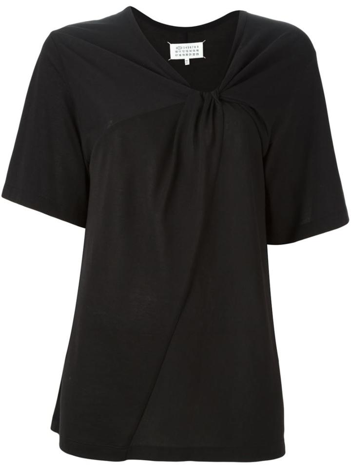 Maison Margiela Twist Detail T-shirt, Women's, Size: Small, Black, Cotton