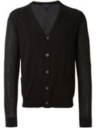 Lanvin V-neck Cardigan, Men's, Size: Xl, Black, Silk/cotton/wool