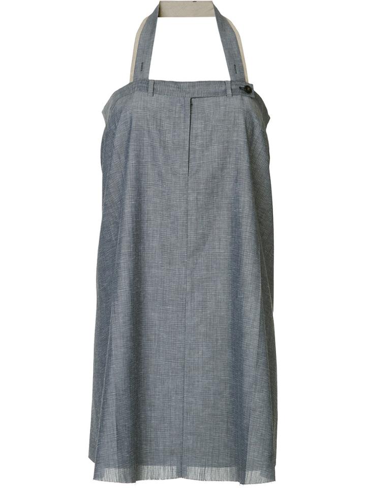We11done Raw Hem Halterneck Dress - Blue