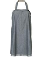 We11done Raw Hem Halterneck Dress - Blue