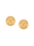 Chanel Pre-owned Button Logo Earrings - Gold
