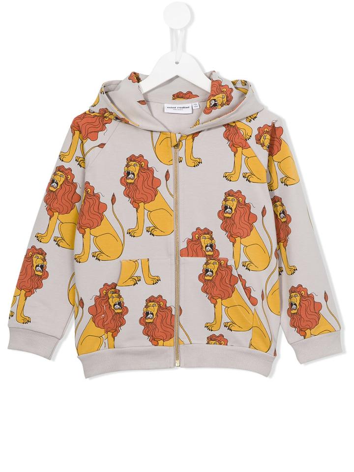 Mini Rodini - Lion Hoodie - Kids - Organic Cotton/spandex/elastane - 3 Yrs, Grey