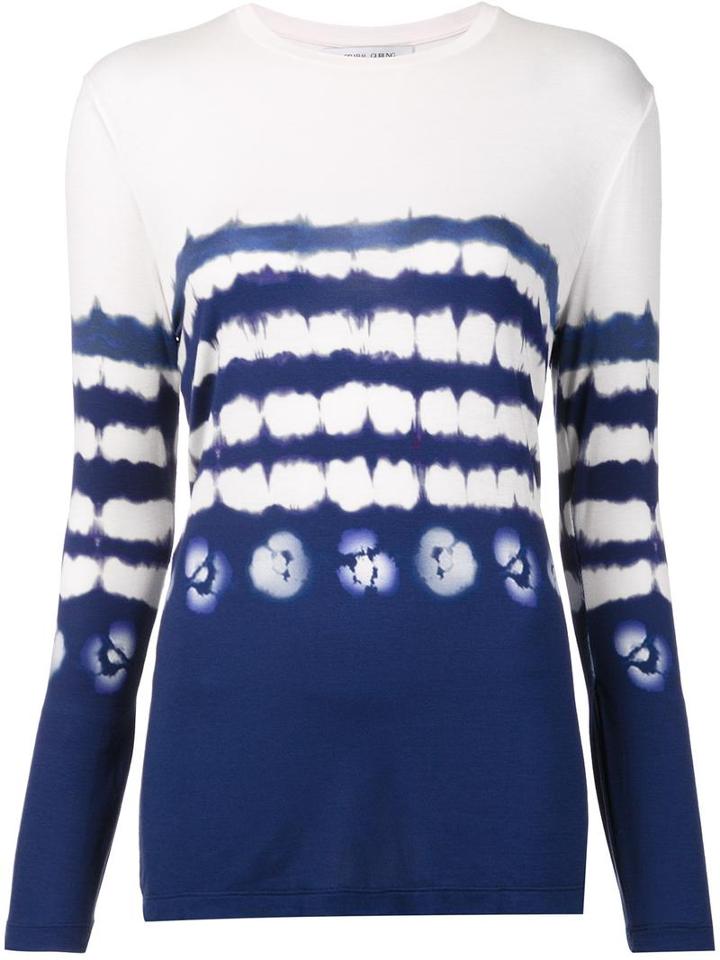 Prabal Gurung Shibori Print T-shirt, Women's, Size: Large, Blue, Spandex/elastane/viscose
