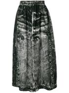 Anntian Denim Printed Skirt - Black