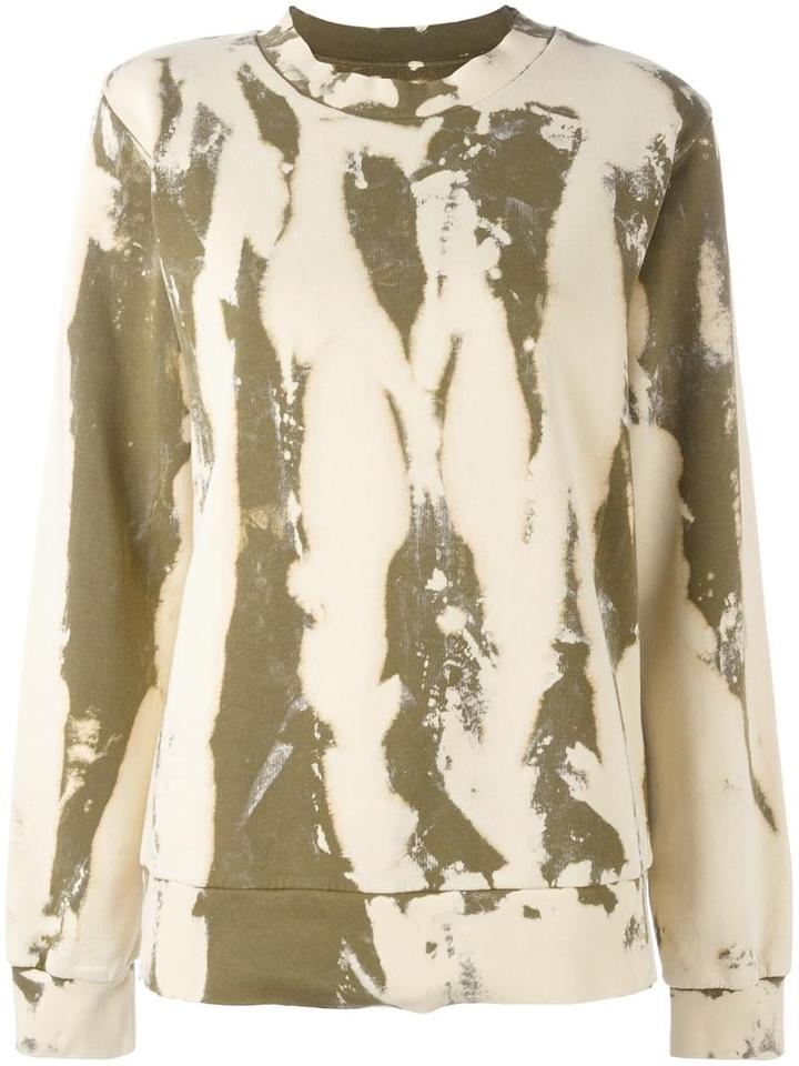 Mm6 Maison Margiela Metallic Effect Sweatshirt, Women's, Size: Small, Green, Cotton