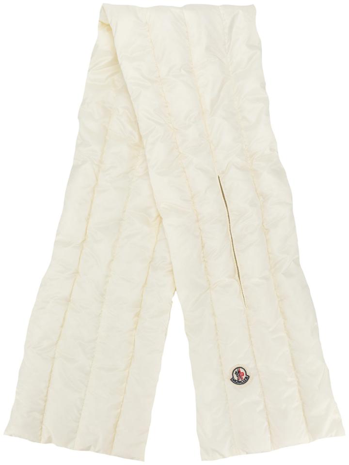 Moncler Padded Logo Scarf - White
