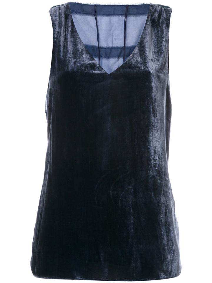 Mara Mac Velvet Tank Top - Blue