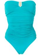 Brigitte Draped Swimsuit, Women's, Size: P, Blue, Polyamide/spandex/elastane