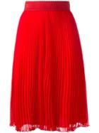 Givenchy Plissè Mid-length Skirt, Women's, Size: 40, Red, Polyester/acetate/silk