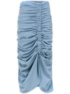 Framed Midi Pleated Skirt - Blue
