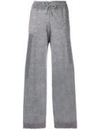 Barrie Fine-knit Wide Trousers - Grey