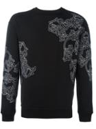 Versace Floral Print Sweatshirt, Men's, Size: M, Black, Cotton