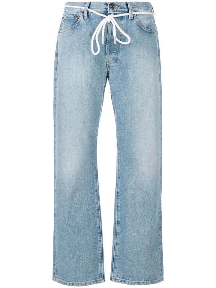 Off-white Straight Leg Trousers - Blue