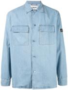 Iceberg Charlie Brown Embroidered Denim Shirt - Black