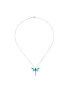 Anapsara Dragonfly Pendant Necklace - Blue