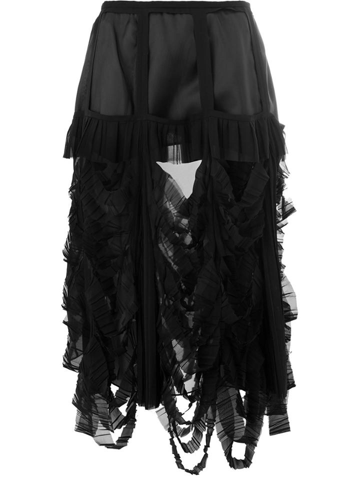 Maison Margiela Slash-effect Mid-length Skirt - Black