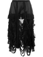Maison Margiela Slash-effect Mid-length Skirt - Black