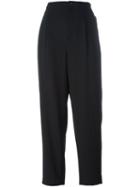 Dkny High-waisted Cropped Trousers, Women's, Size: 8, Black, Triacetate