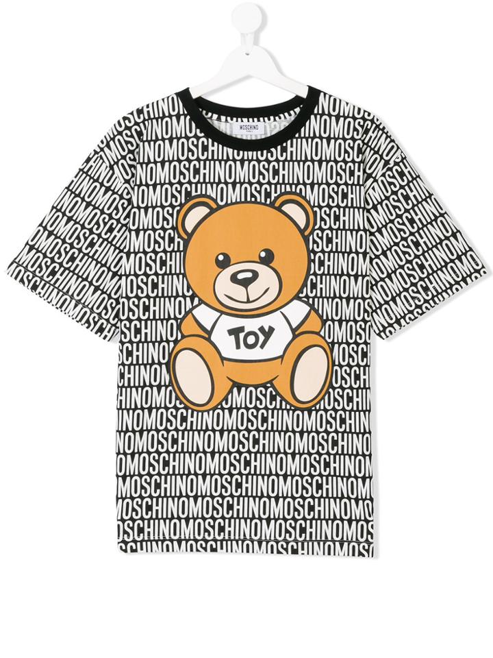 Moschino Kids Teen Branded Bear T-shirt - Black