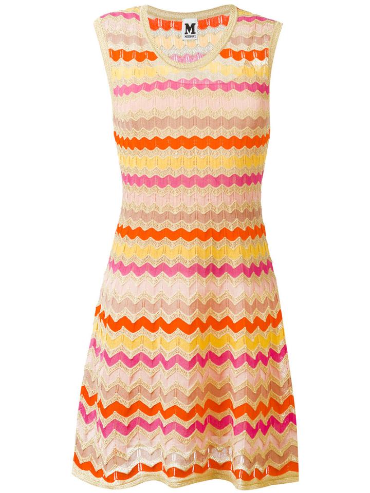 M Missoni - Zig-zag Knitted Dress - Women - Cotton/polyamide/polyester/metallic (grey) Fibre - 38, Cotton/polyamide/polyester/metallic Fibre