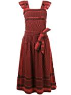 Cecilie Copenhagen - Zigzag Pattern Dungaree Dress - Women - Cotton - M, Red, Cotton
