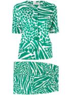 Yves Saint Laurent Pre-owned Zebra Pattern Set-up Suit - Green
