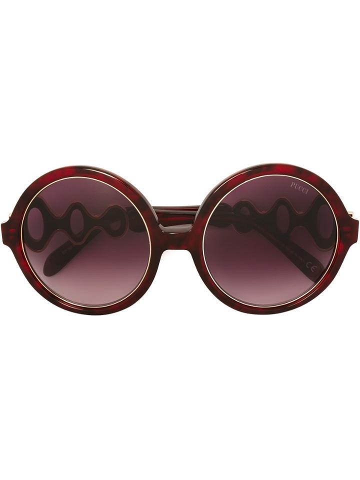 Emilio Pucci Oversized Round Frame Sunglasses - Pink & Purple