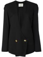 Lanvin Wrap-around Buttoned Blazer, Women's, Size: 36, Black, Cotton/viscose/wool