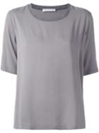 Fabiana Filippi Crew Neck T-shirt, Women's, Size: 50, Grey, Silk/spandex/elastane/brass