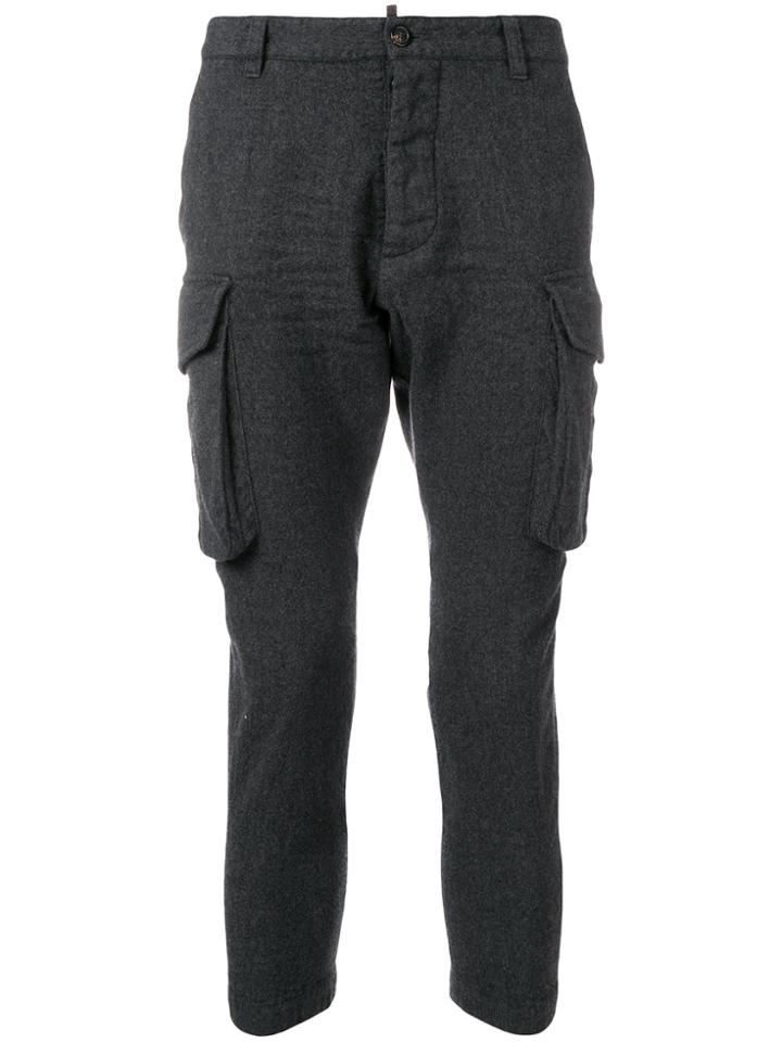Dsquared2 Cropped Cargo Trousers - Grey