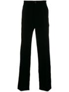 Giorgio Armani Elasticated Waistband Straight Trousers - Black