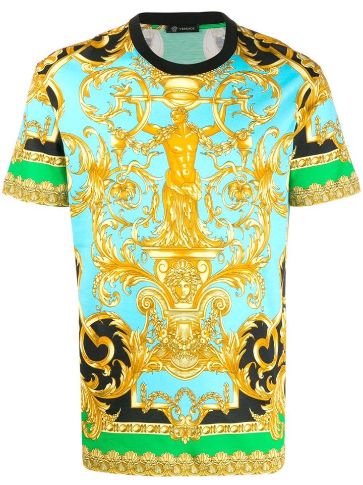 Versace Jeans Couture Baroque-print T-shirt - Blue