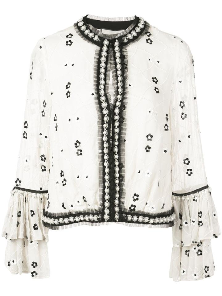 Alexis Celestia Bead-embellished Blouse - White