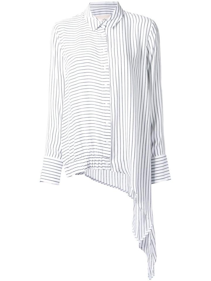 Elaidi Asymmetric Hem Long Shirt, Women's, Size: 44, White, Polyester/viscose