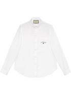 Gucci Embroidered Logo Oxford Shirt - White