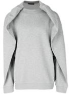 Y/project Folded Neck Sweatshirt - Grey
