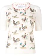 Carven Cockerel Patterned T-shirt - Nude & Neutrals