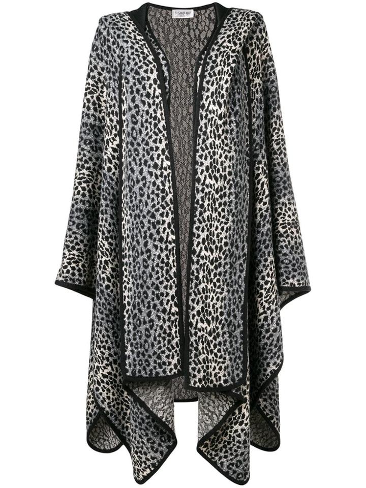 Yves Saint Laurent Vintage 1980's Animal Print Poncho - Grey
